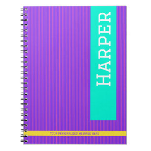Trendy Lila Personalisierter Name Notizblock