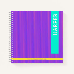 Trendy Lila Personalisierter Name Notizbuch