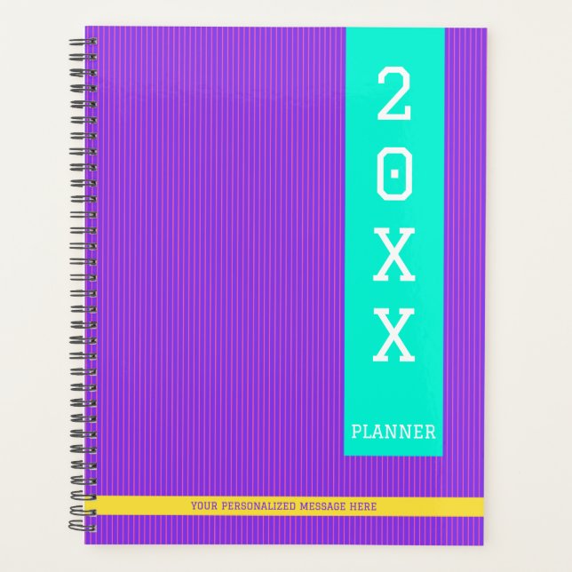 Trendy Lila Personalisierter Name Planer (Vorderseite)