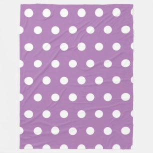 Trendy Lila Polka Dots Pattern Fleecedecke