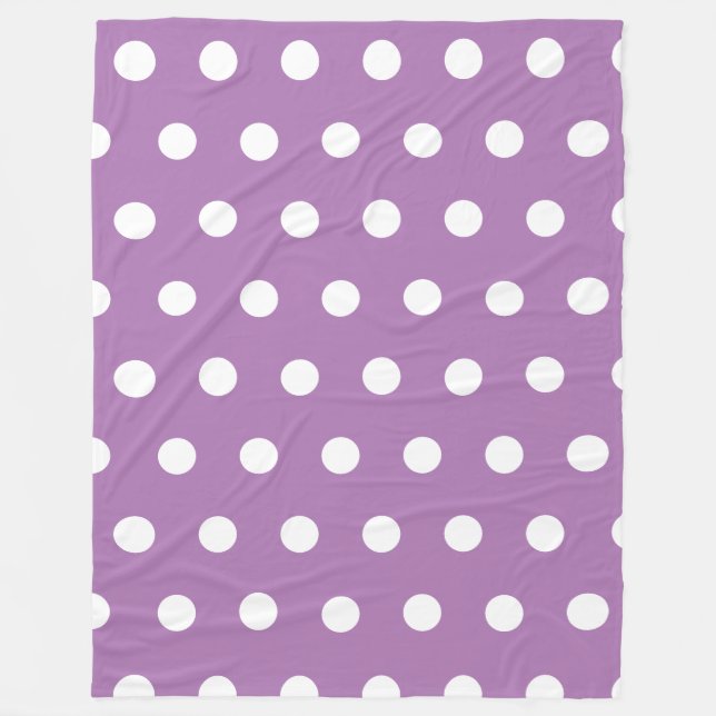 Trendy Lila Polka Dots Pattern Fleecedecke (Vorderseite)