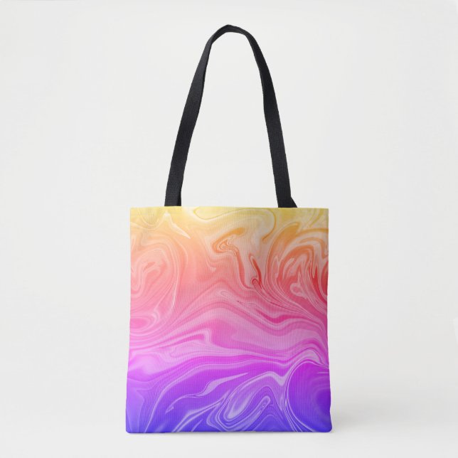 Trendy Lila Red Yellow Abstrakt Tasche (Vorderseite)