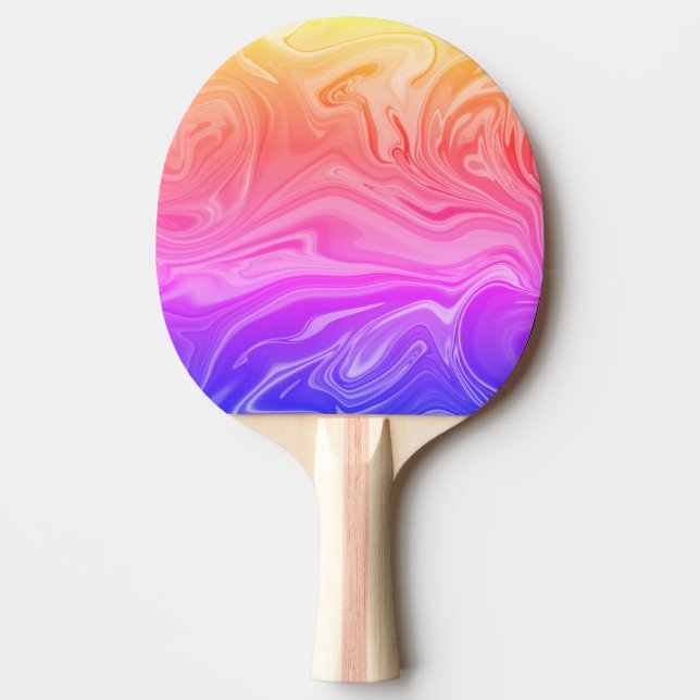 Trendy Lila Red Yellow Abstrakt Tischtennis Schläger (Vorderseite)