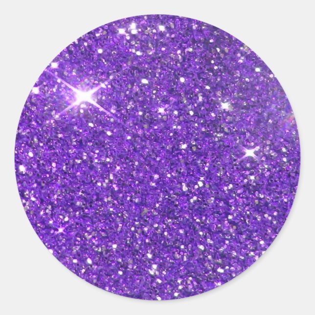 Trendy Lila Sparkling Glitzer Glitz Runder Aufkleber (Vorderseite)