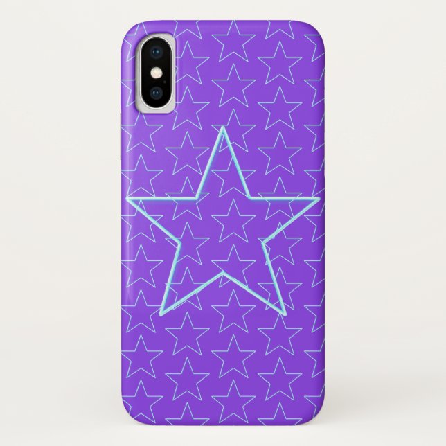 Trendy Lila Star Editable Lila Iphone Case (Rückseite)