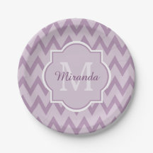 Trendy lila Zickzack Zickzack-Name und Monogramm