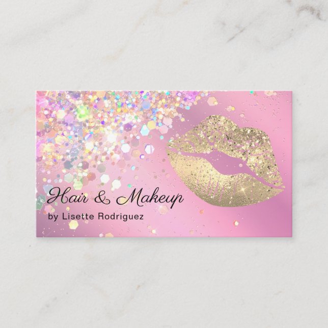 Trendy Lilac Glitzer Sprinkle Makeup Artist Visitenkarte (Vorderseite)