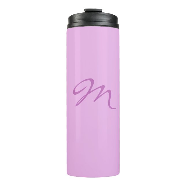 Trendy Lilac Orchid Color Monogram Initial Letter Thermosbecher (Vorderseite)