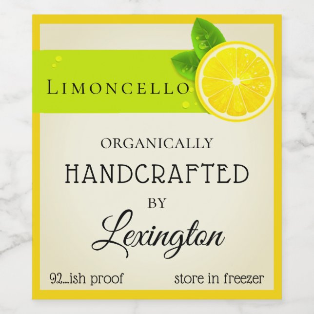 Trendy Limoncello Tall Flasche Label | Weinetikett (Einzelnes Label)