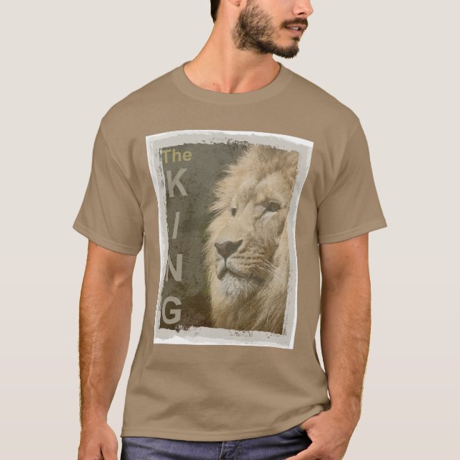 Trendy Lion Elegant Modern Pebble Color Template T-Shirt (Vorderseite)