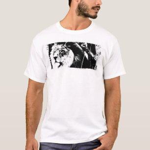 Trendy Lion Template White Color Moderne Elegant T-Shirt