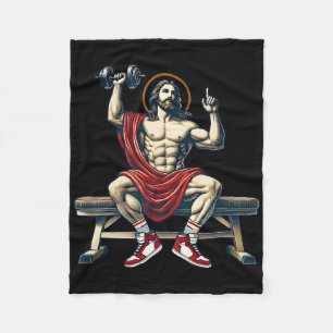 Trendy Lord Jesus Bodybuilding Workout Jesus Lifti Fleecedecke