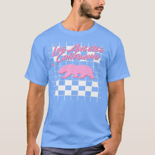 Trendy Los Angeles California Retro Checkered Bear T-Shirt