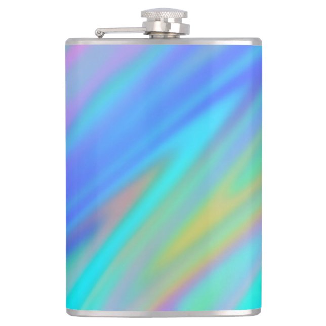 Trendy luxuriöse grün blaue lila Imitate holografi Flachmann (Vorderseite)