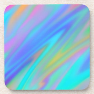 Trendy luxuriöse grün blaue lila Imitate holografi Getränkeuntersetzer