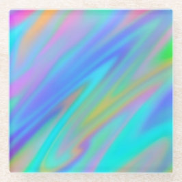 Trendy luxuriöse grün blaue lila Imitate holografi Glasuntersetzer