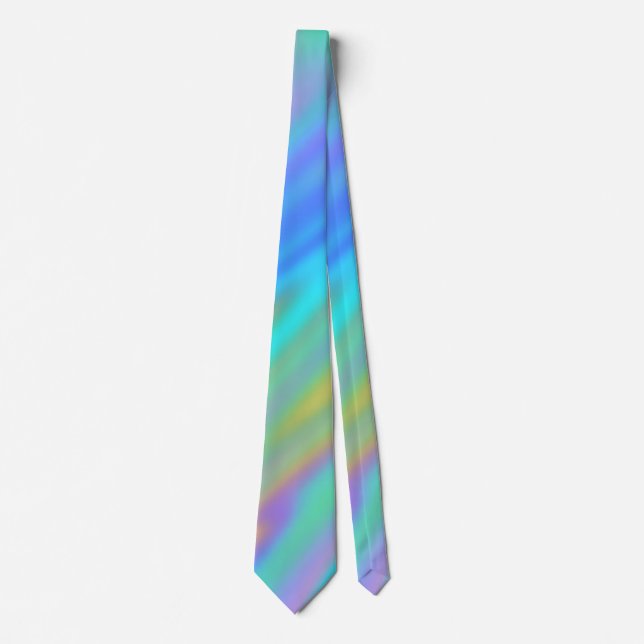 Trendy luxuriöse grün blaue lila Imitate holografi Krawatte (Vorderseite)