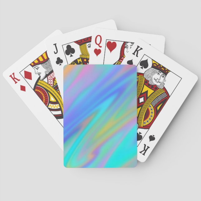 Trendy luxuriöse grün blaue lila Imitate holografi Spielkarten (Rückseite)