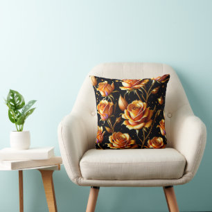 Trendy Luxury Big Gold Rose Collection Kissen