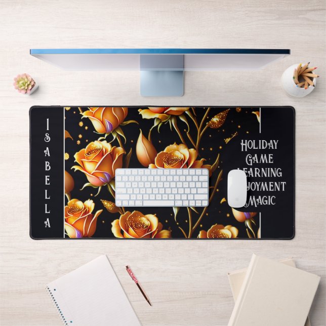 Trendy Luxury Big Gold Rose Collection Schreibtischunterlage (Büro 1)