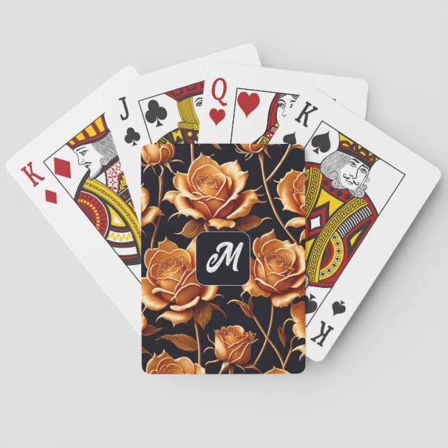 Trendy Luxury Boho Gold Rose Collection Spielkarten (Rückseite)