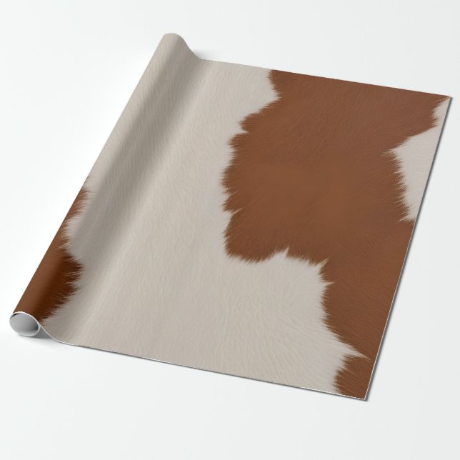 Trendy Luxury Elegant Faux Cow Leather Collection Geschenkpapier (Ungerollt)
