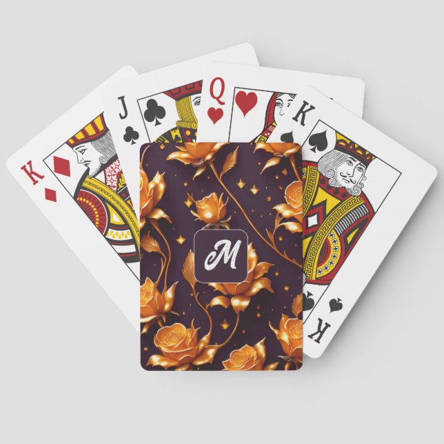 Trendy Luxury Gold Boho Rose Collection Spielkarten (Rückseite)