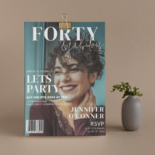 Trendy Magazin-Cover   40. Geburtstagsfeier Einladung