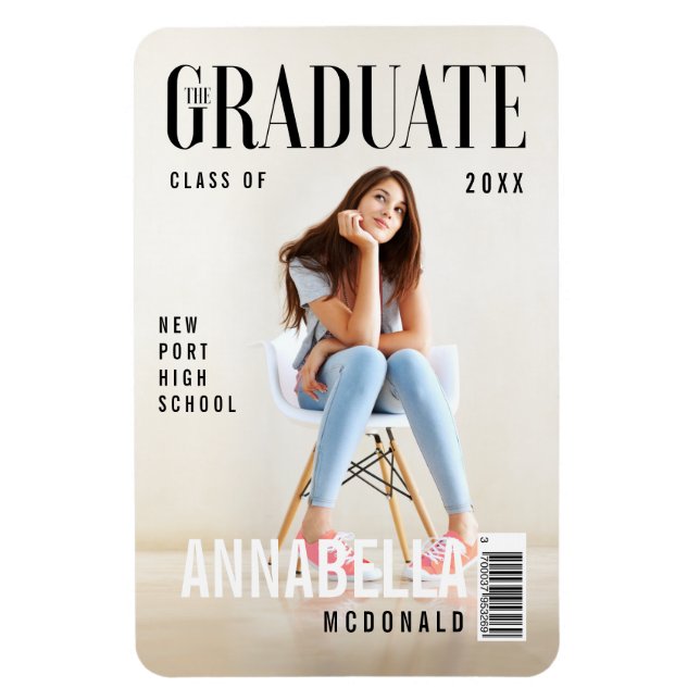 Trendy Magazine Cover Inspirierter Abschluss Magnet (Vertikal)