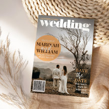 Trendy Magazine Cover Save the Date Foto