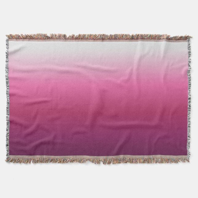trendy magenta maroon marsala burgundy ombre decke (Vorderseite)