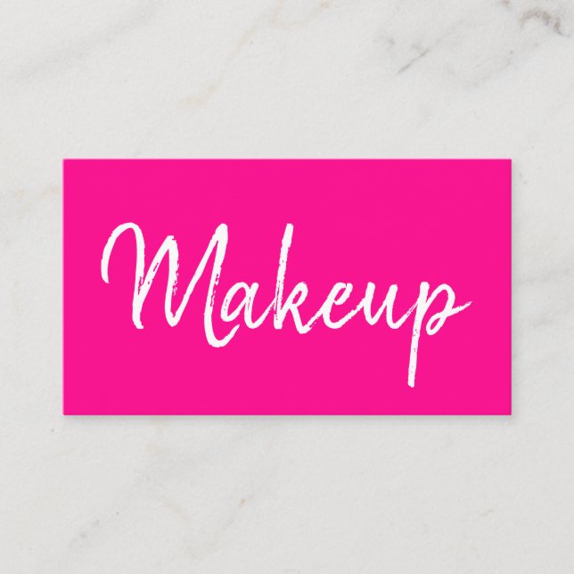 Trendy Make-up Künstler rosa handgeschriebener ein Visitenkarte (Vorderseite)
