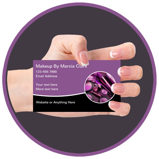 Trendy Makeup Artist Editable Business Cards Visitenkarte (Von Creator hochgeladen)