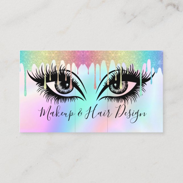 Trendy Makeup Artist Hair Salon Business Card Visitenkarte (Rückseite)