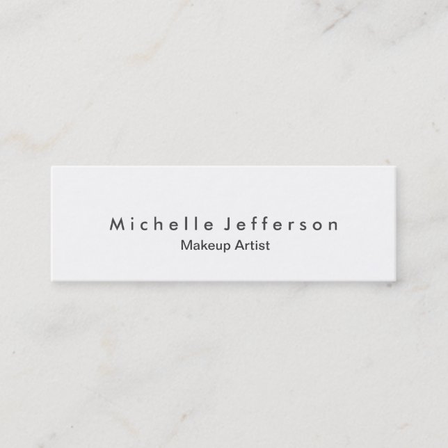 Trendy Makeup Artist White Style Business Card Mini Visitenkarte (Vorderseite)