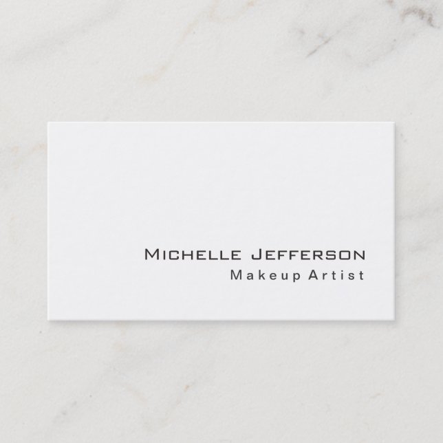 Trendy Makeup Artist White Style Business Card Visitenkarte (Vorderseite)