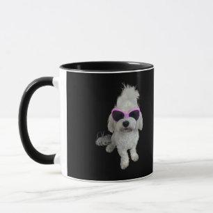 Trendy Maltese Hund mit rosa Brille - Niedliches H Tasse