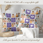 Trendy MAMA Personalisiert 12 Foto Collage Lila Kissen<br><div class="desc">Das ideale Geschenk für die beste MAMA aller Zeiten - ein personalisiertes Foto Collage Kissen! Dieses stilvolle und moderne Kissen bietet Platz für 12 Sonderaufnahmen, kühne MAMA in einem Farbblock-Design und schafft so ein einzigartiges und sentimentales Geschenk, das jede Mutter lieben würde. Mit den Räumen, um Ihrer Mutter personalisierte, besondere...</div>