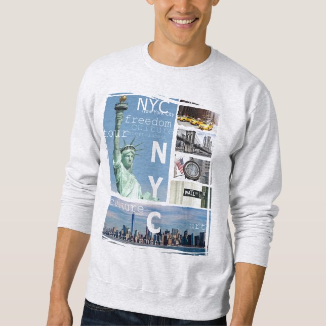 Trendy Manhattan Nyc New York City Liberty Statue Sweatshirt (Vorderseite)