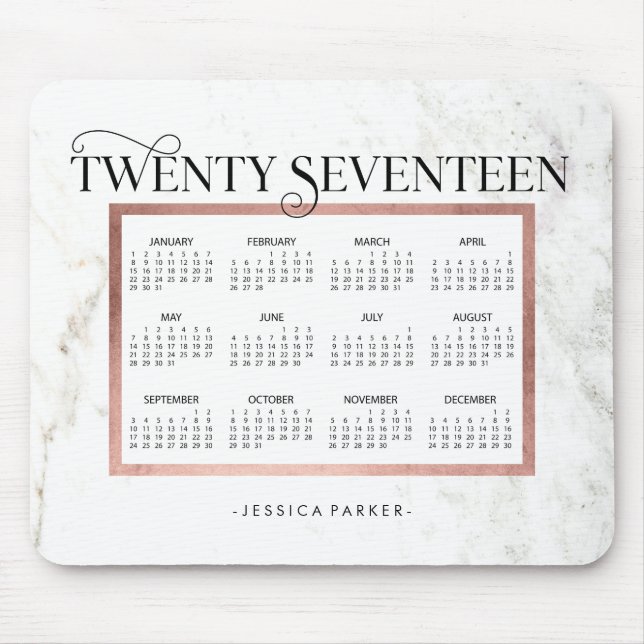 Trendy Marble Look | Imitats Rose Gold 2017 Kalend Mousepad (Vorne)