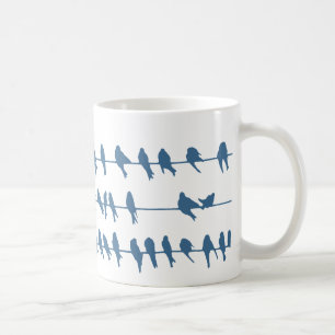 Trendy Marineschwalbenvögel auf Draht-Silhouetten Kaffeetasse