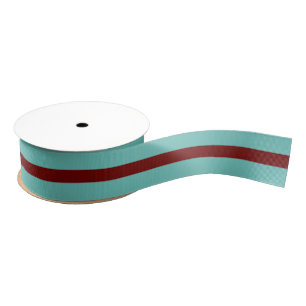 Trendy Maroon und Aquamarin gestreift  Ripsband