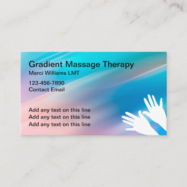 Trendy Massage Therapist Business Cards Visitenkarte (Vorderseite)