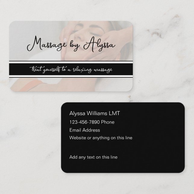 Trendy Massage Therapy Business Cards Visitenkarte (Vorne/Hinten)