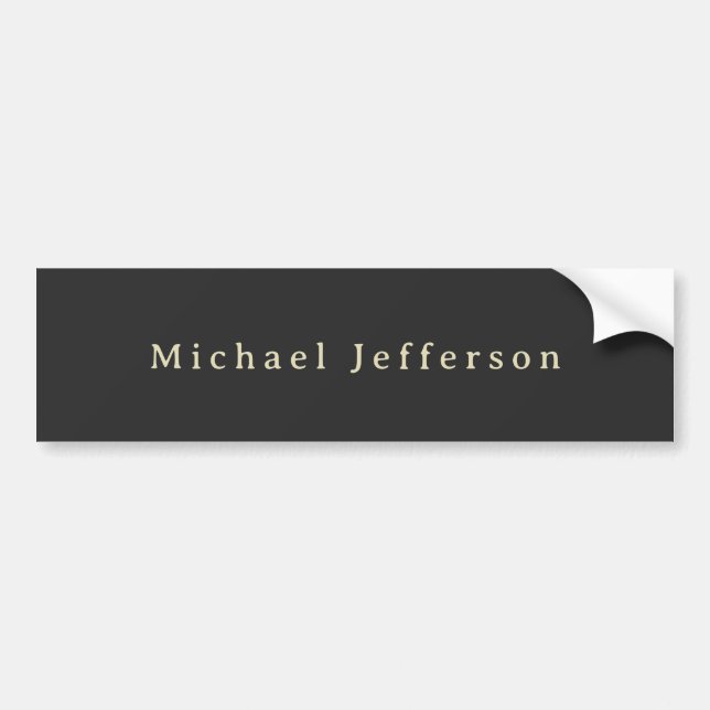 Trendy Matte Black Minimalist Own Name  Autoaufkleber (Vorne)