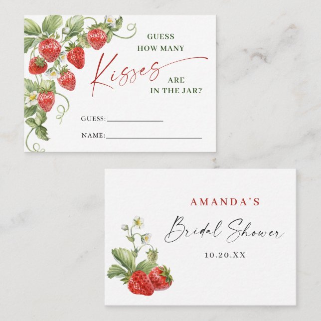 Trendy Meadow Strawberry Devinez Combien De Carte  (Devant / Derrière)