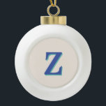 Trendy Medium Blue 3D-Anfangsbuchstabe | Linenfarb Keramik Kugel-Ornament<br><div class="desc">Trendy Medium Blue 3D (Light Aquamarin Shades) Initialbuchstabe | Linenfarbe. Sie können wählen, ob Sie Ihren Initial oder den Initial eines geliebten hinzufügen möchten. Ob es ein herzliches Geschenk für jemanden ist, der Ihnen lieb ist oder eine persönliche Leckerei, die Wahl liegt bei Ihnen. Sie können auch die Personalisierung entfernen...</div>