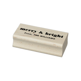 Trendy Merry und Bright Bold Chirstmas sagen Name Gummistempel