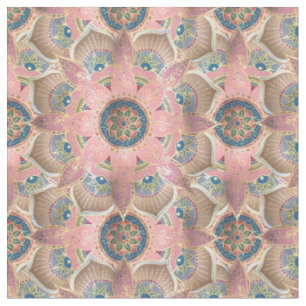 Trendy Metallic Gold und Pink Mandala Design Stoff