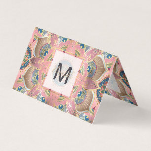 Trendy Metallic Gold und Pink Mandala Design Visitenkarten
